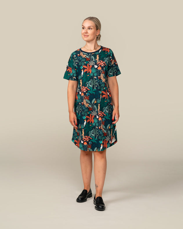 Toive T-Shirt Dress Tropical Forest