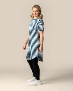 Toive T-Shirt Dress Petrol Stripe