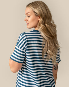 Toive T-Shirt Dress Petrol Stripe