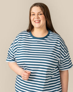 T-Shirt Dress Petrol Stripes