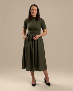 Poplin T-Shirt Dress Khaki