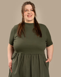 Poplin T-Shirt Dress Khaki