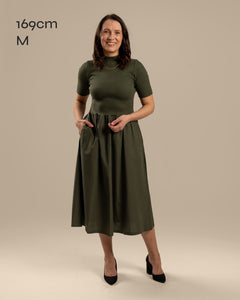 Poplin T-Shirt Dress Khaki