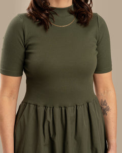Poplin T-Shirt Dress Khaki