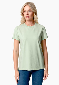 Women's Basic Round Neck T-Shirt Foam Green