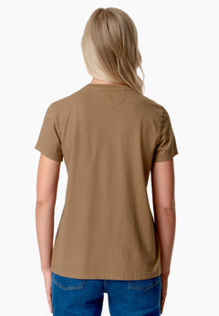 Women's Basic Round Neck T-Shirt Mocha Brown
