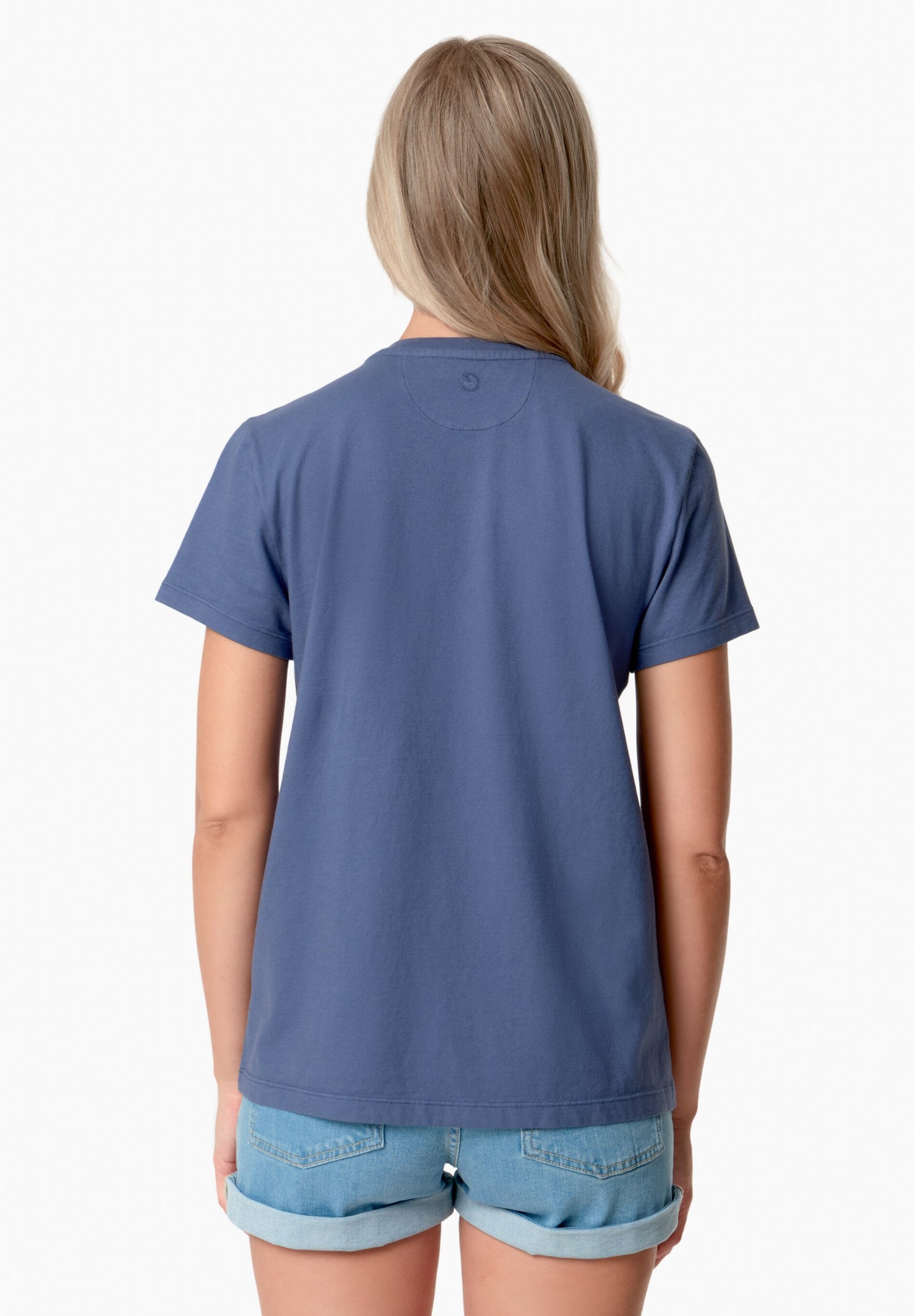 Women's Basic Round Neck T-Shirt Indigo Blue