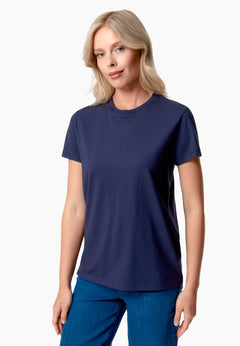 Women's Basic Round Neck T-Shirt Navy Blue