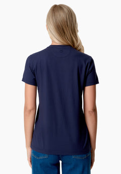 Women's Basic Round Neck T-Shirt Navy Blue