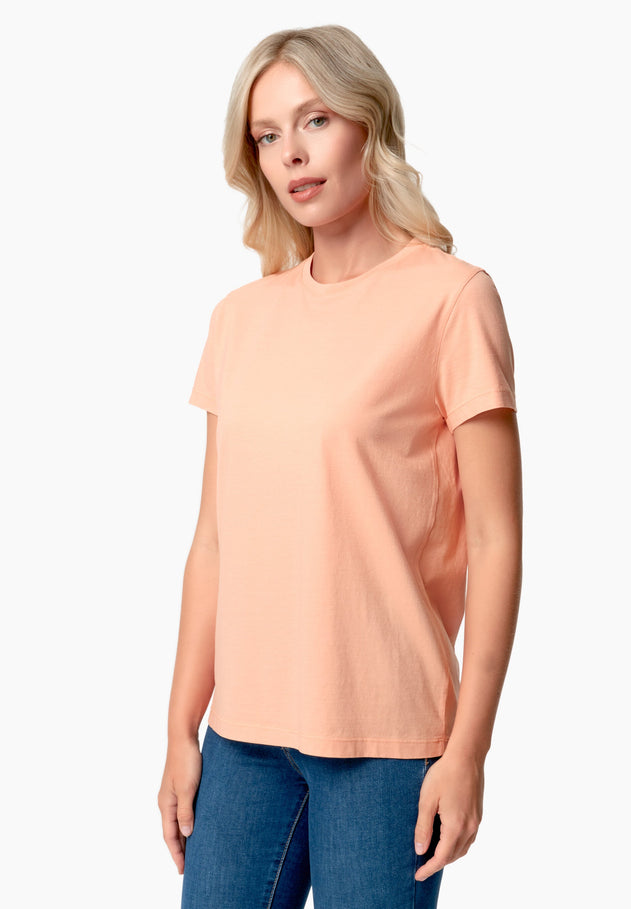 Women's Basic Round Neck T-Shirt Peach Orange