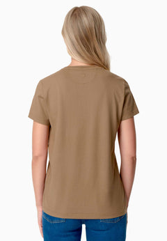 Tessa Basic V-Neck T-Shirt Gravel Brown