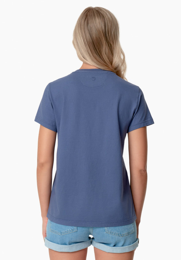 Tessa Basic V-Neck T-Shirt Honest Indigo