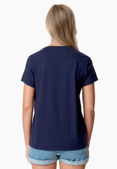 Tessa Basic V-Neck T-Shirt Navy Blue
