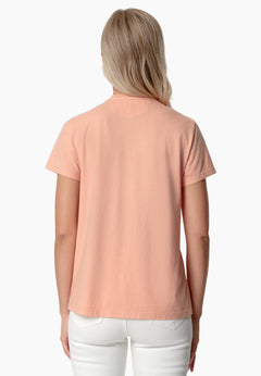 Tessa Basic V-Neck T-Shirt Peach
