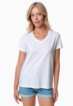Tessa Basic V-Neck T-Shirt White