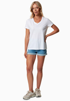 Tessa Basic V-Neck T-Shirt White