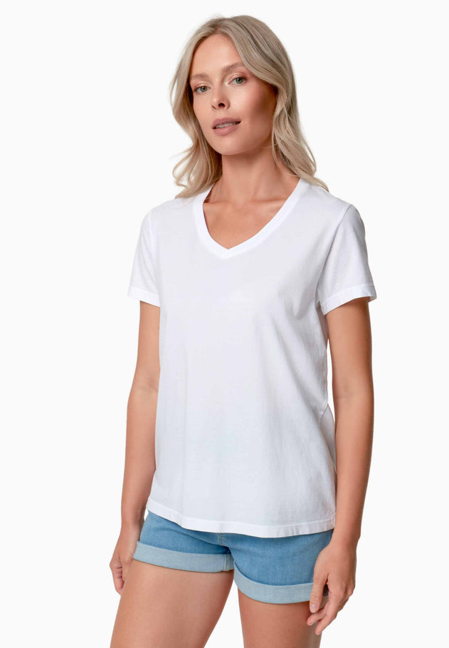 Tessa Basic V-Neck T-Shirt White