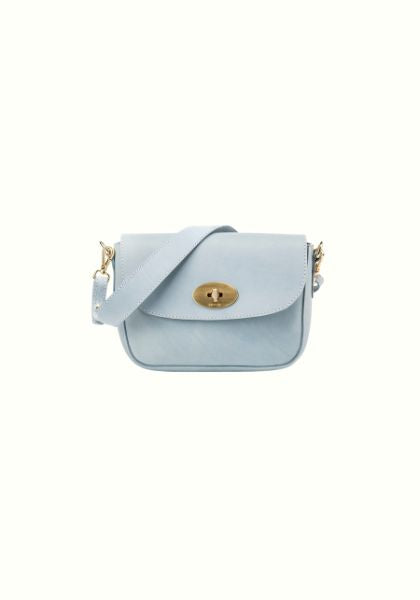 Leather Crossbody Broadway Collection Light Blue