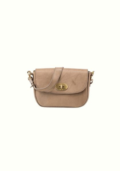 Leather Crossbody Broadway Collection Taupe