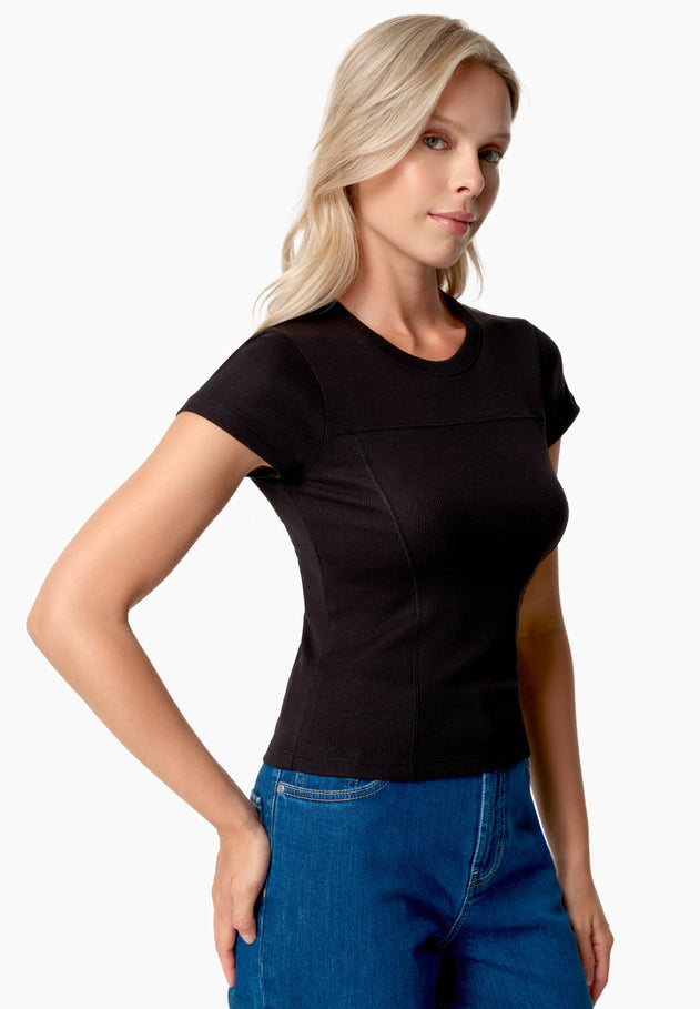 Tillda Ribbed T-Shirt Black