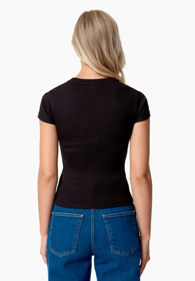 Tillda Ribbed T-Shirt Black