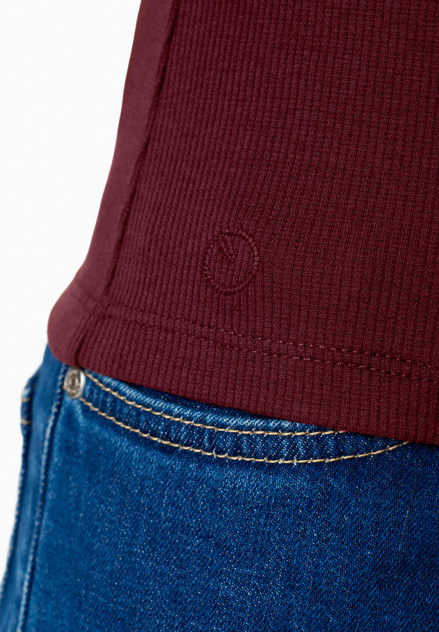 Tillda Ribbed T-Shirt Bordeaux