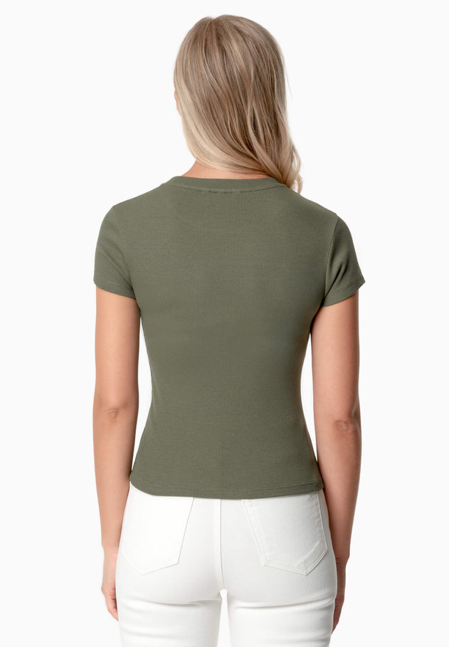 Tillda Ribbed T-Shirt Green