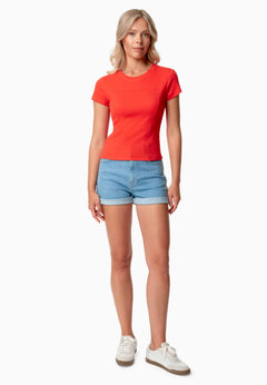 Tillda Ribbed T-Shirt Hot Red