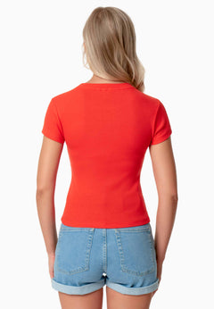 Tillda Ribbed T-Shirt Hot Red