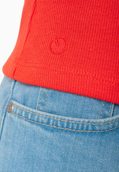 Tillda Ribbed T-Shirt Hot Red