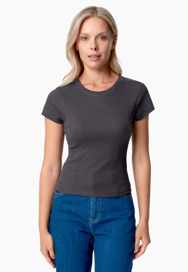 Tillda Ribbed T-Shirt Shadow