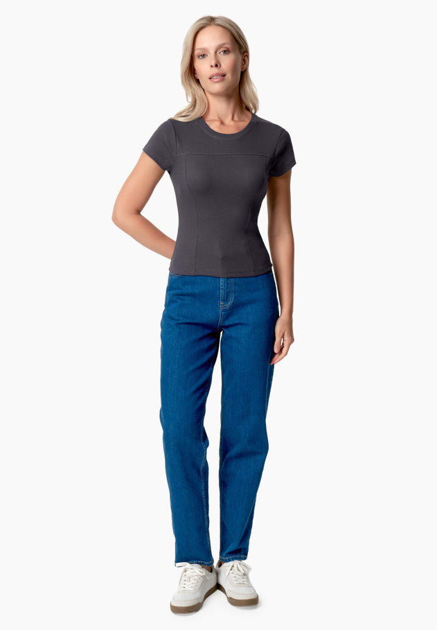 Tillda Ribbed T-Shirt Shadow