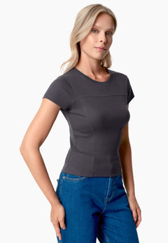 Tillda Ribbed T-Shirt Shadow