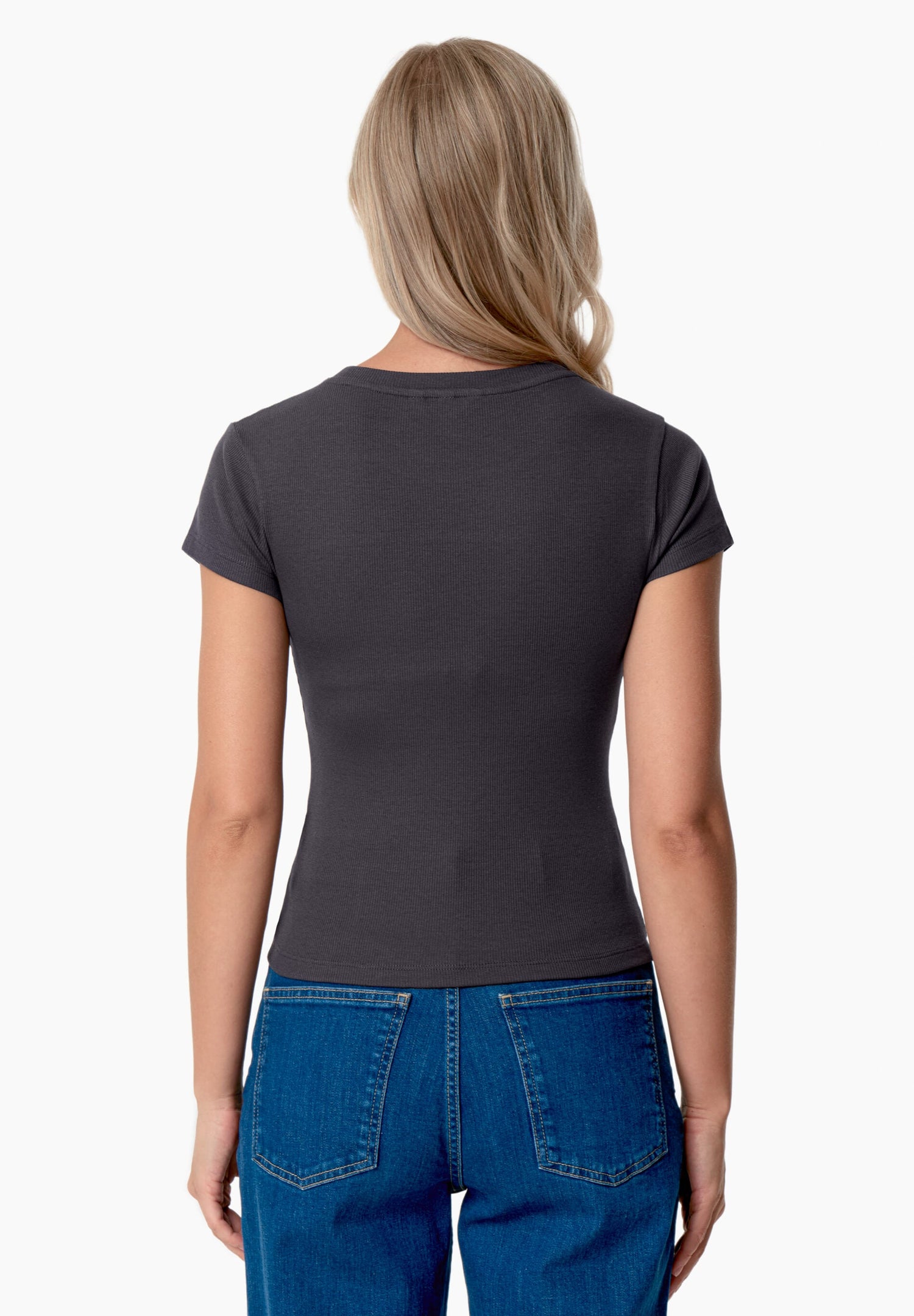 Tillda Ribbed T-Shirt Shadow