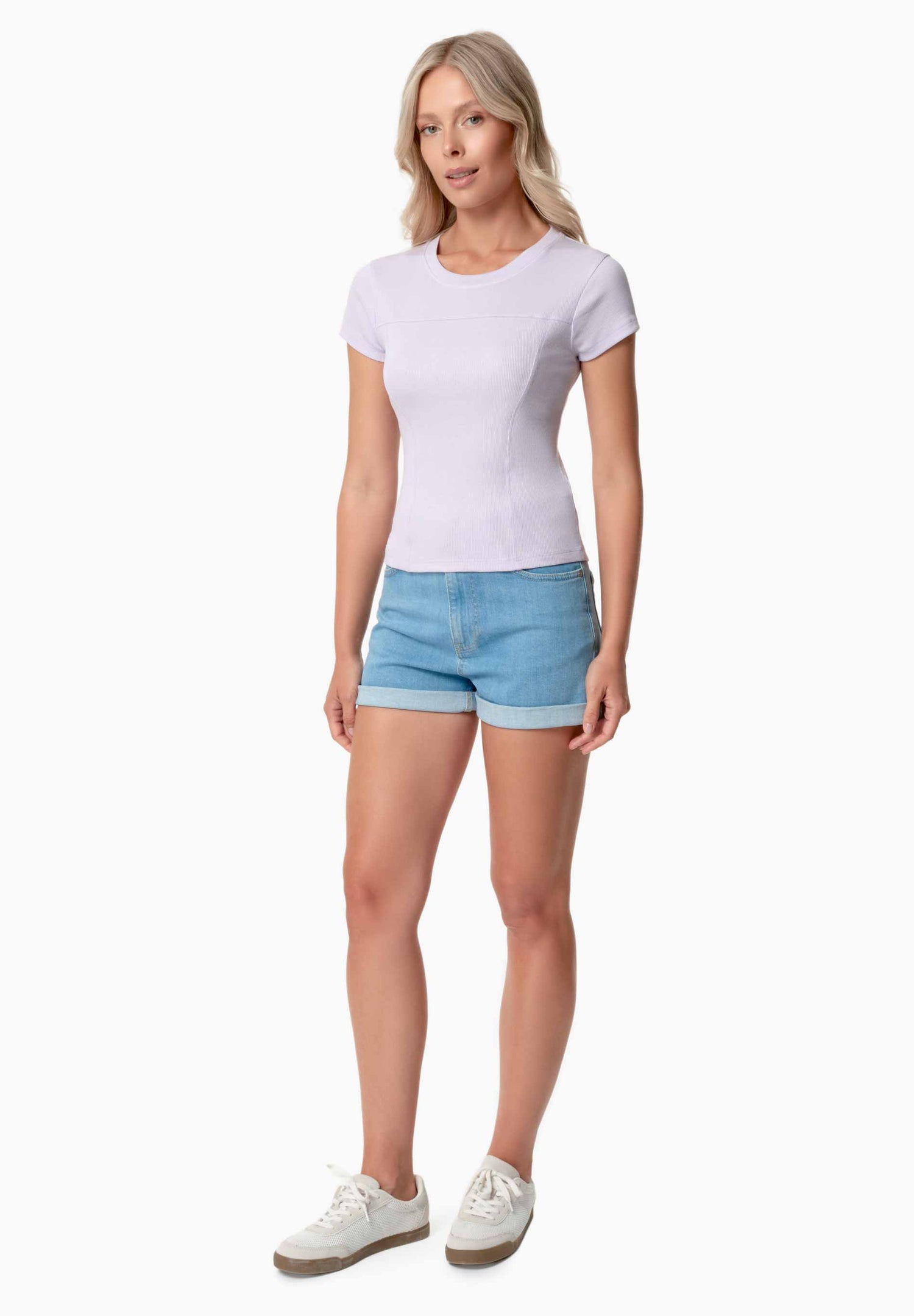Tillda Ribbed T-Shirt Soft Lilac