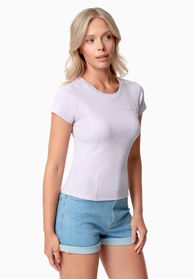 Tillda Ribbed T-Shirt Soft Lilac