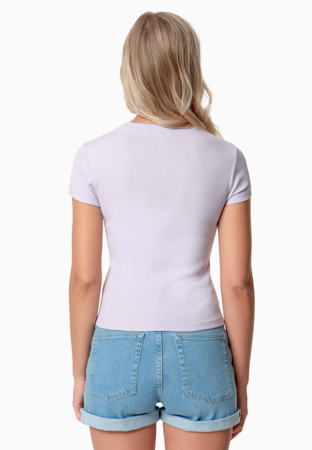 Tillda Ribbed T-Shirt Soft Lilac