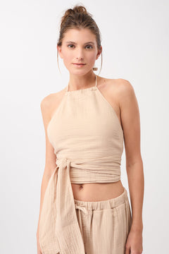 Coastal Wrap Top Soft Suede