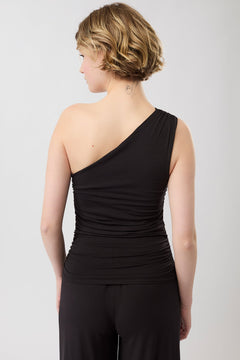 One Shoulder Top Black