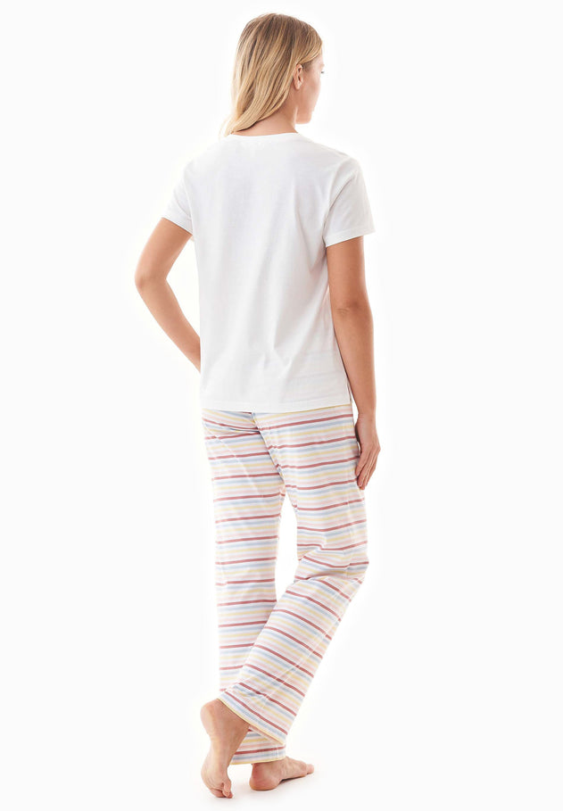 Trinnity Pyjama Set Off White/Multi Colour