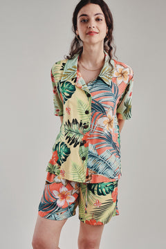 Grace Rayon Shorts Tropical Print