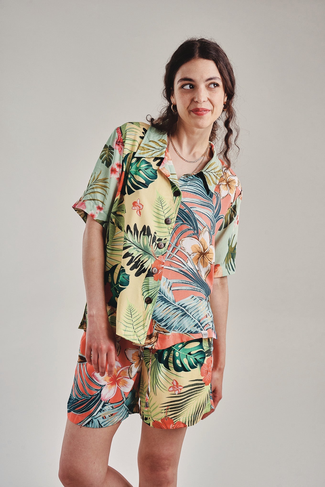 Ocean Rayon Shirt Tropical Print