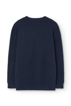 Tam Unisex Organic Cotton Sweater Navy Blue