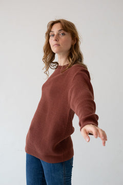 Tam Unisex Organic Cotton Sweater Garnet Rosella