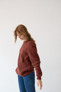 Tam Unisex Organic Cotton Sweater Garnet Rosella