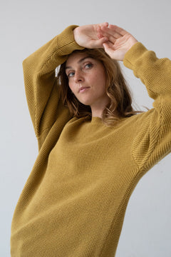 Tam Unisex Organic Cotton Sweater Mustard