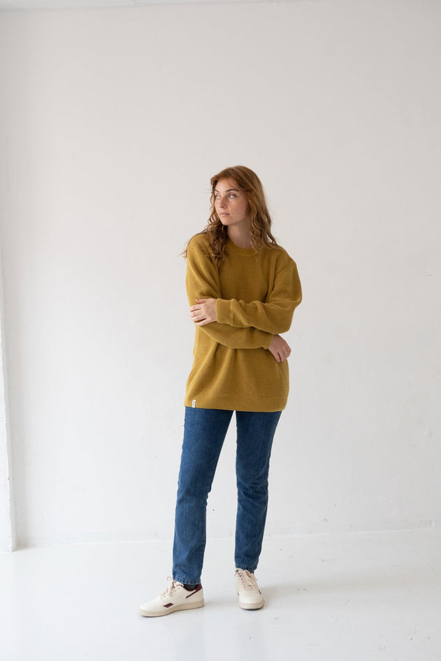 Tam Unisex Organic Cotton Sweater Mustard
