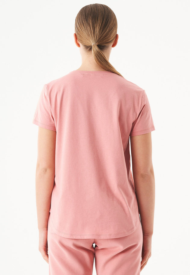 Tuba Basic Organic Cotton V-Neck T-Shirt Blush Pink