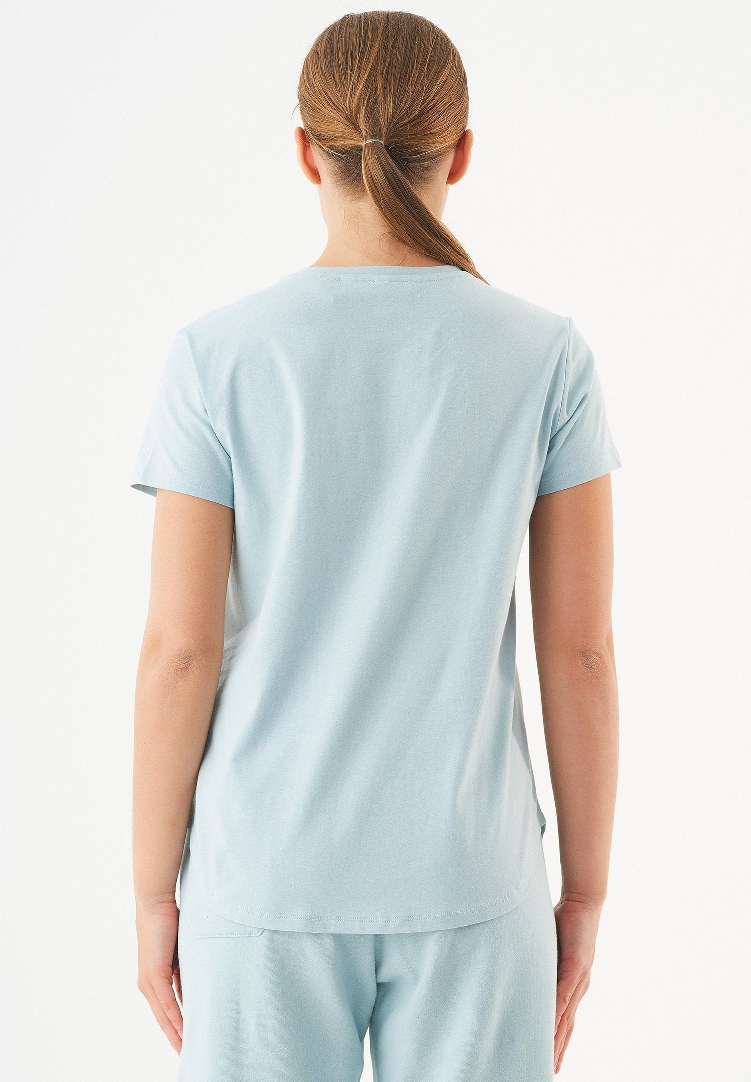 Tuba V-Kaula-aukko T-paita Mint Blue