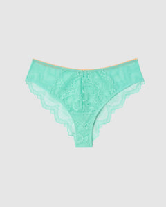 Lace Cheeky Turquoise/Peach